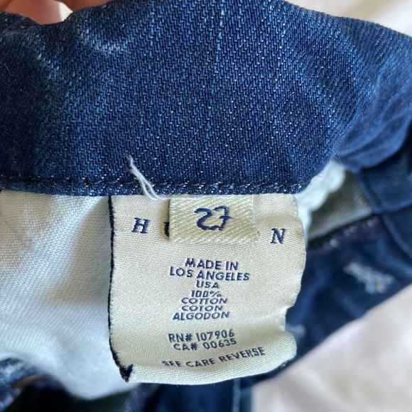 Hudson Distressed Button-Fly Cuffed Denim Shorts - Size 27 - Boyfriend Fit - Picture 3 of 5